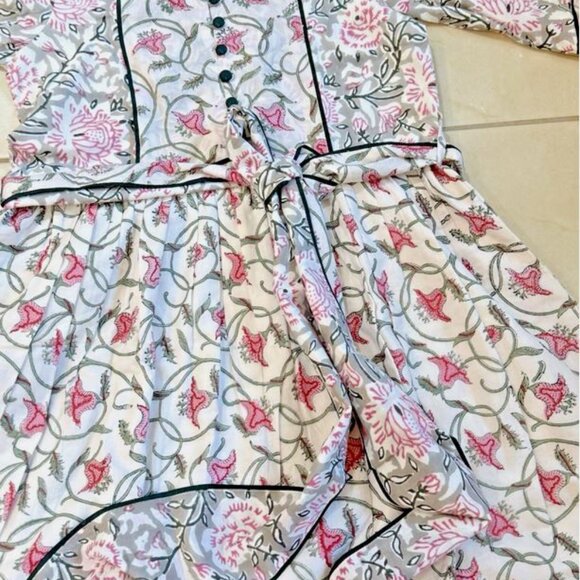 Brand new tuckernuck Sue Sartor white, pink , dark gray contrast print Dress - Picture 3 of 16